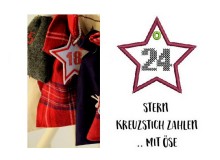 ITH Anhänger - Kreuzstich Stern Zahlen